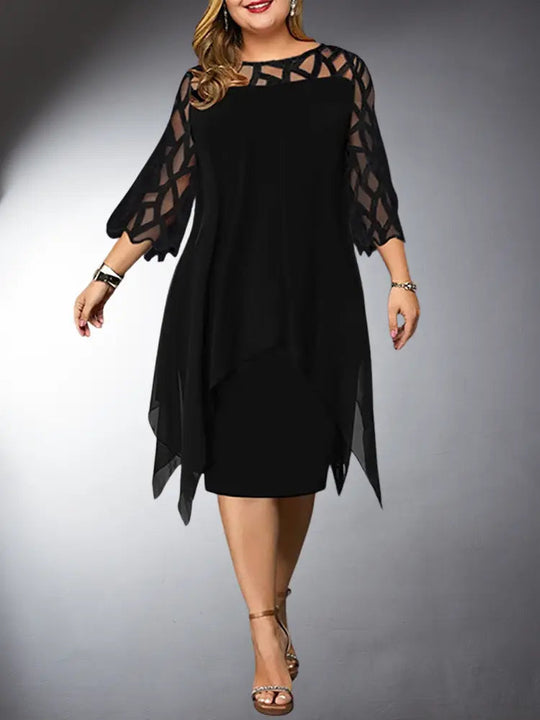 EB | Elegantes Plus Size Spitzen Midi Kleid