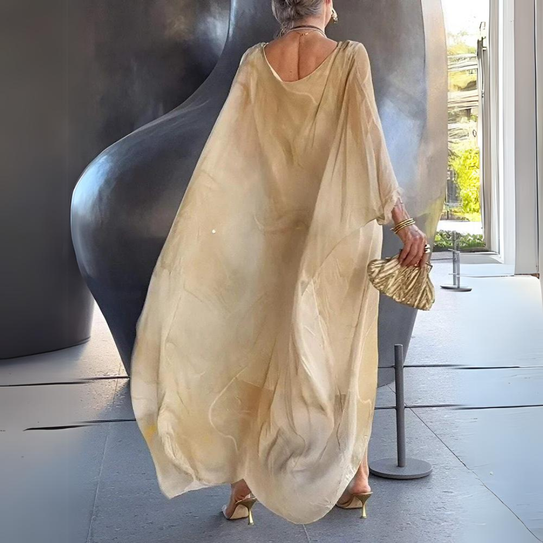EB | Bauchbedeckendes Seiden-Chiffon-Kleid