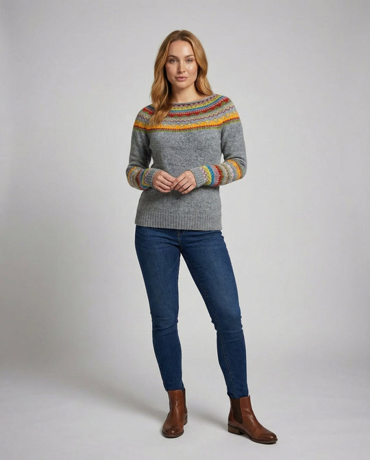 Retro Print Langarmpullover | EB
