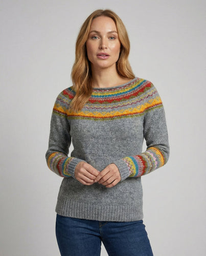 Retro Print Langarmpullover | EB