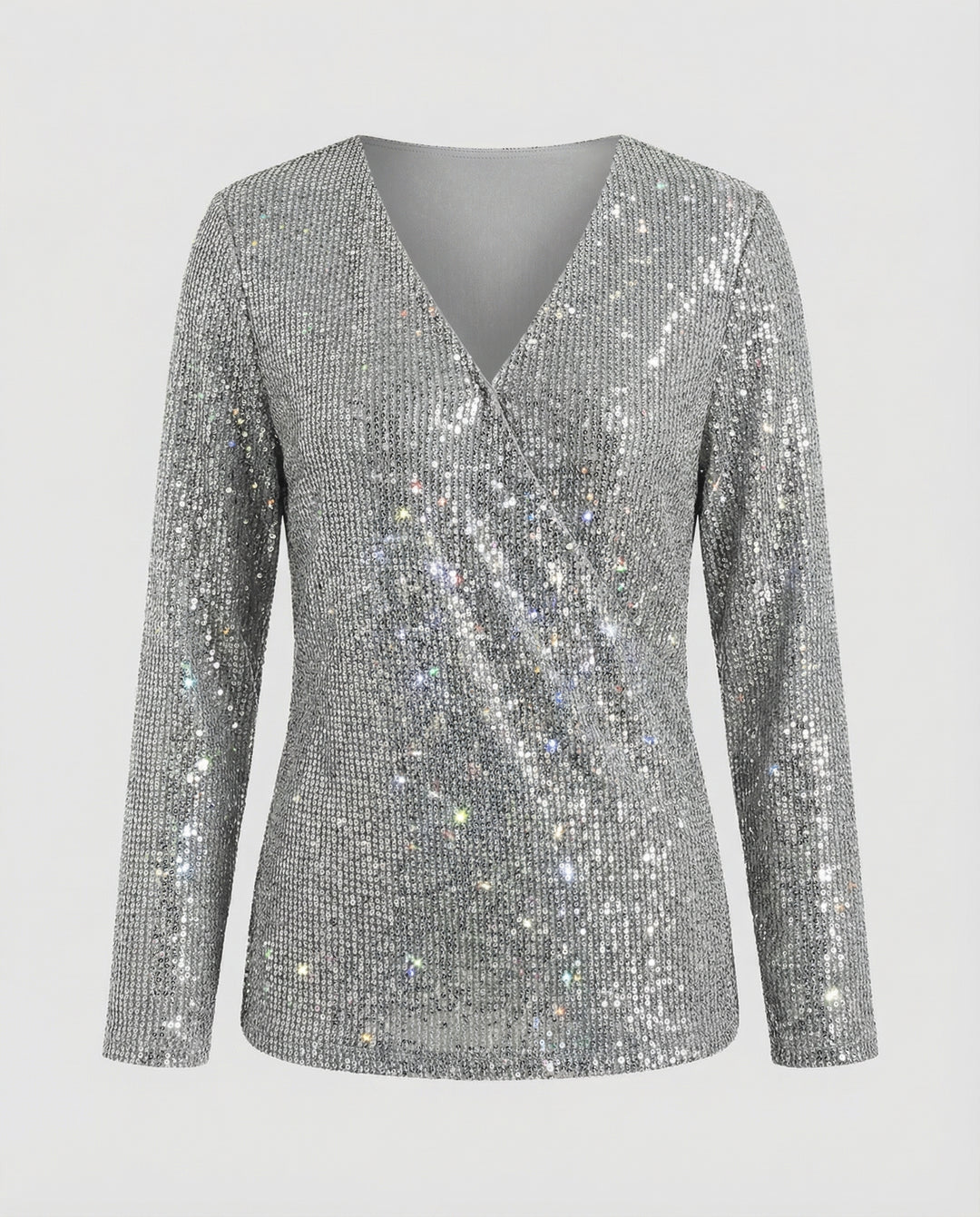Damen Pullover mit V-Ausschnitt & Glitzer | EB