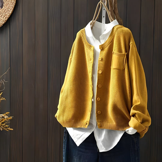 EB | Klassische, locker sitzende Strickjacke für Frauen