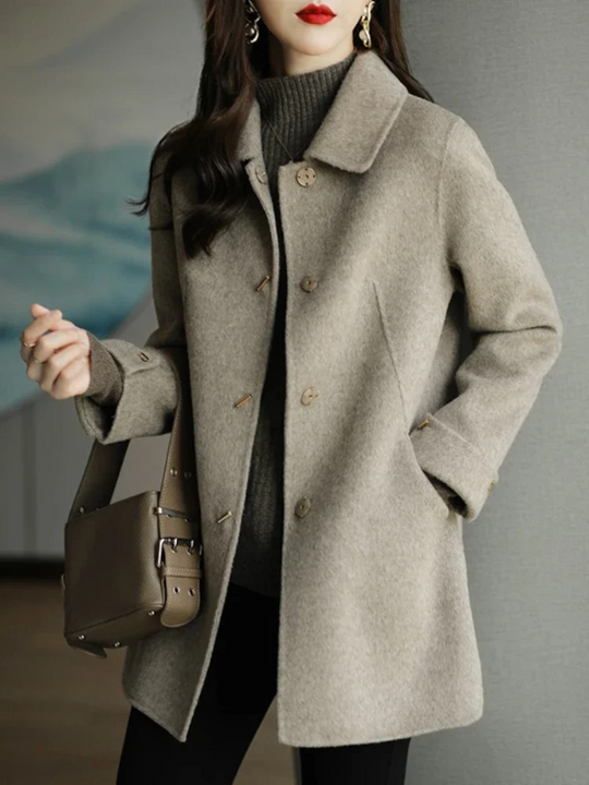 EB | Damen Klassischer Petite Trenchcoat Mit Spitzem Kragen