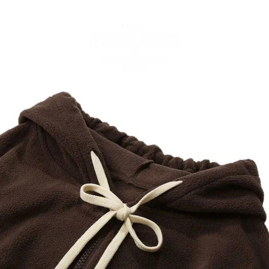 EB | Fleecejacke mit Kapuze und Patchworkmuster