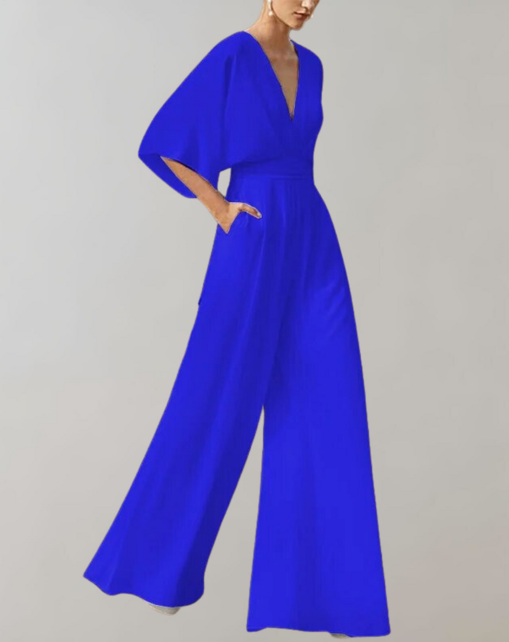 EB Damen Jumpsuit mit V-Ausschnitt und weitem Bein
