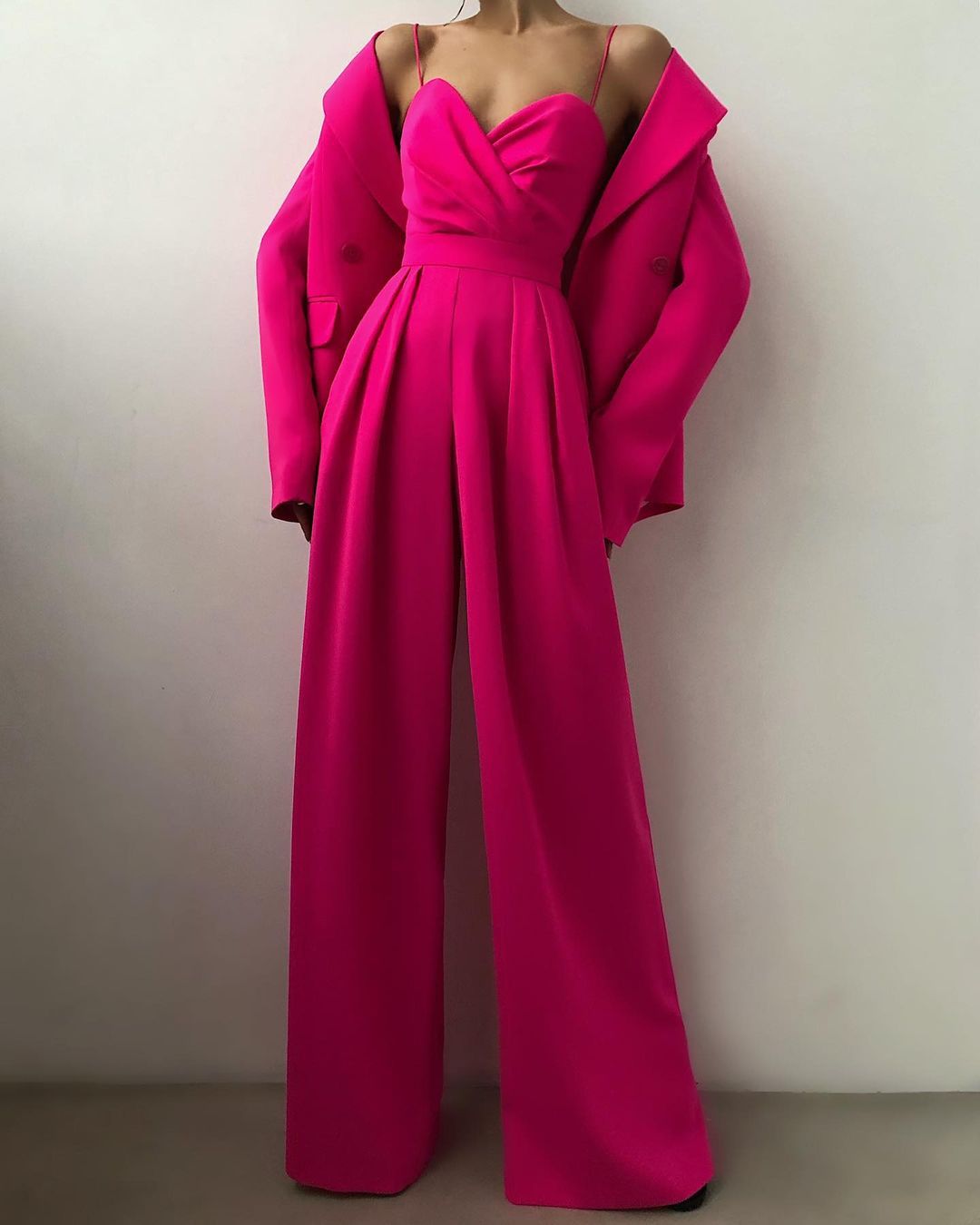 EB | Damen Eleganter Fließender Jumpsuit mit Spaghettibändern für Festliche Anlässe