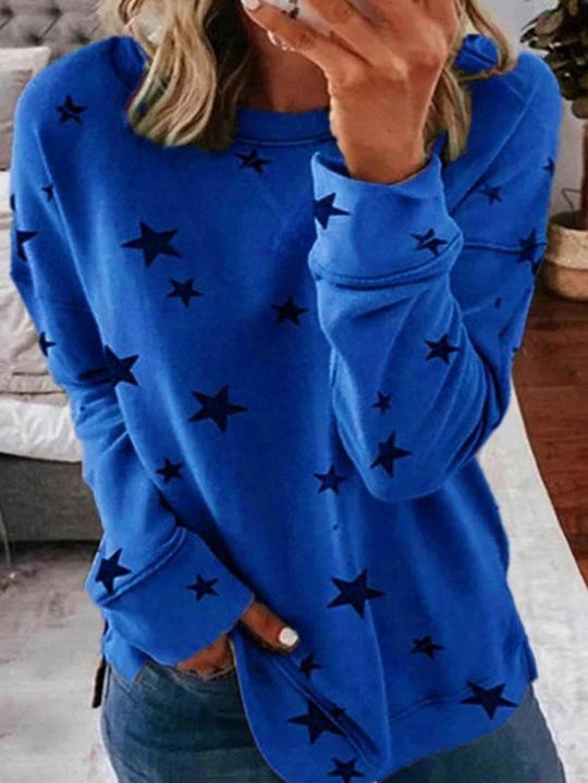 EB | Warmer Stern Druck Rundhals Pullover Ideal für den Winter
