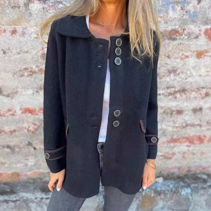 EB | Stilvolle Jacke Knopfverschluss Eleganter Alltagschnitt