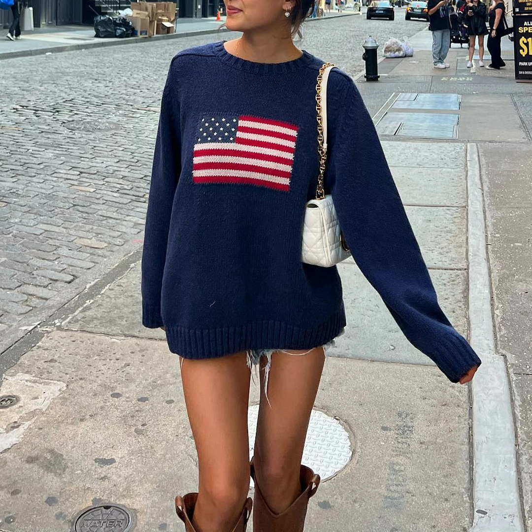 EB | Strickpullover Amerikanische Flagge