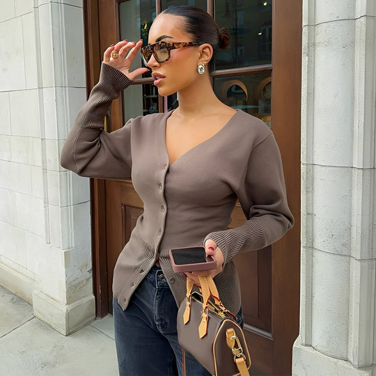 EB | Stylischer, taillierter Cardigan-Mantel für Damen
