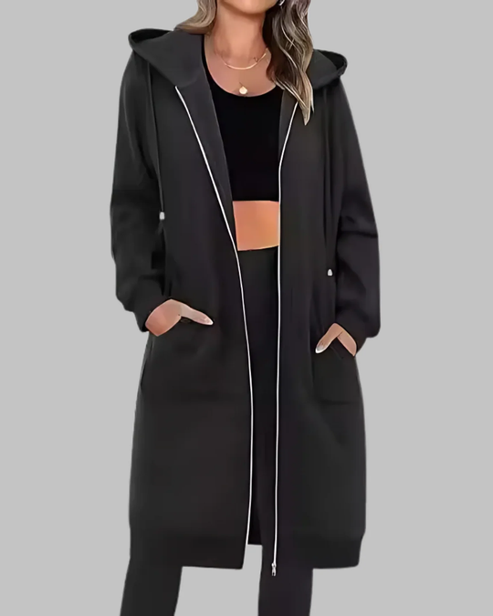 EB | Lässige Zip-Up Übergroße Lange Jacke