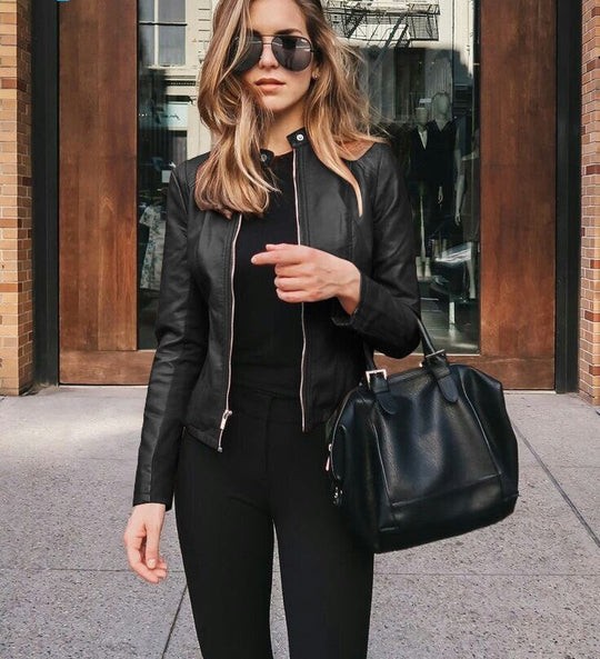 EB | Lederjacke Elegante Jacke In Lederoptik für Damen
