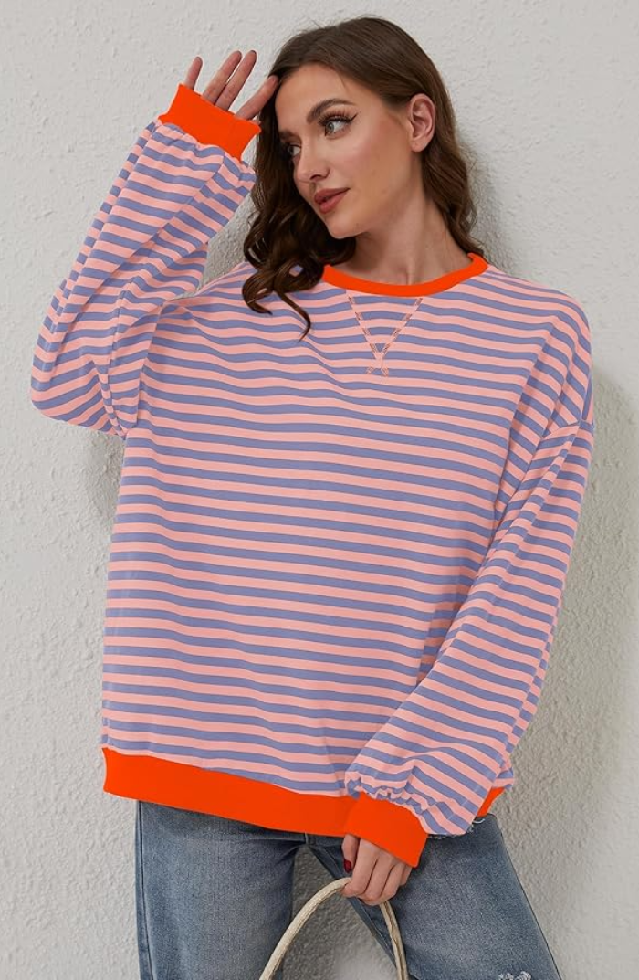 EB | Oversized Gestreiftes Damen Sweatshirt