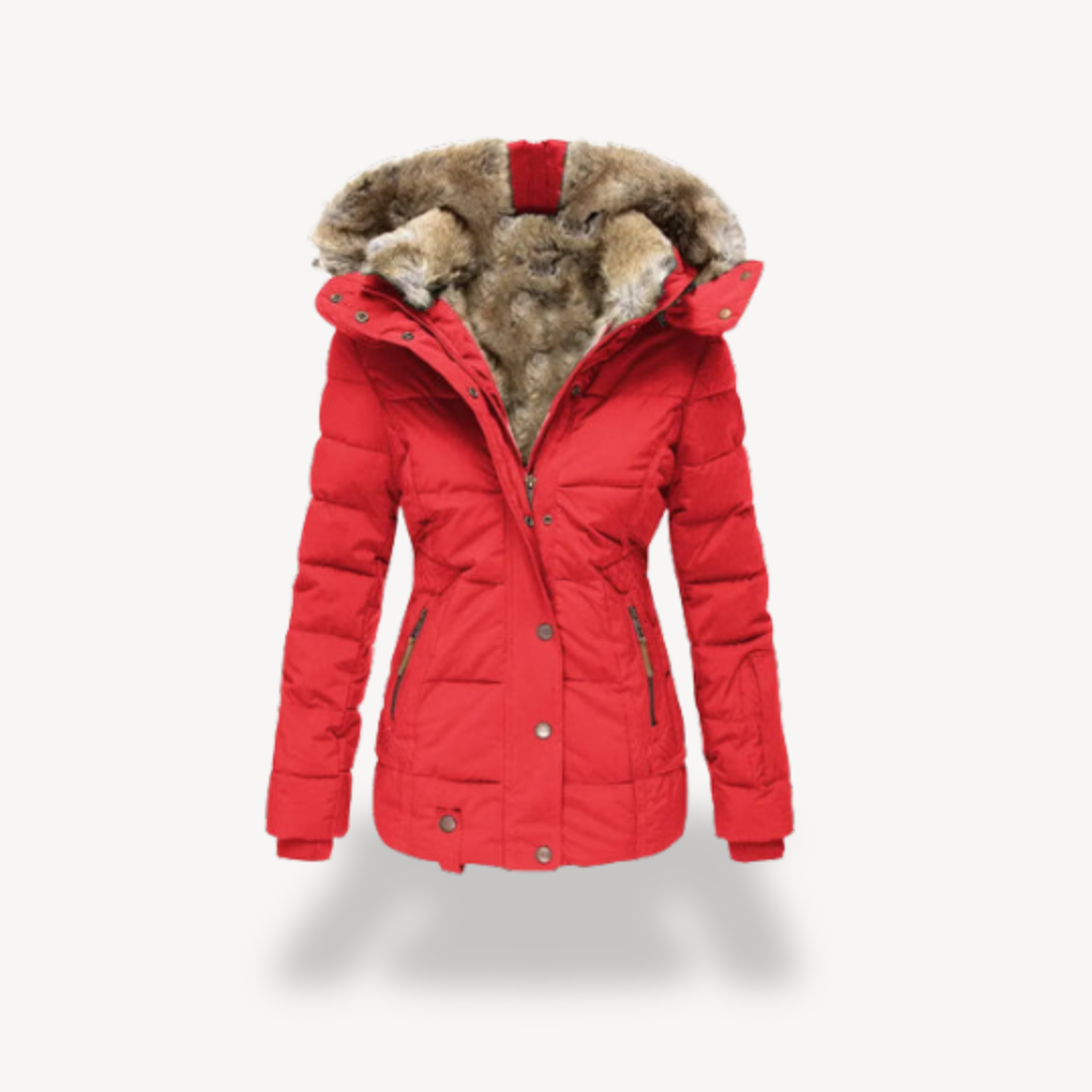 EB | Damen Pufferjacke mit Kunstpelzkapuze
