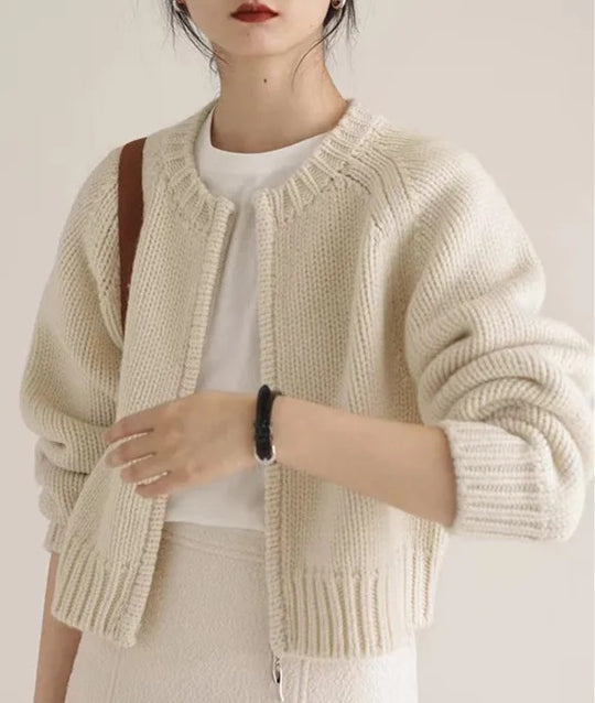 Damen Oversized Strickjacke mit Reißverschluss EB