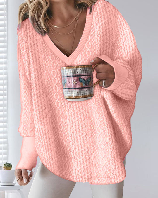 EB | Sweatshirt mit V-Ausschnitt