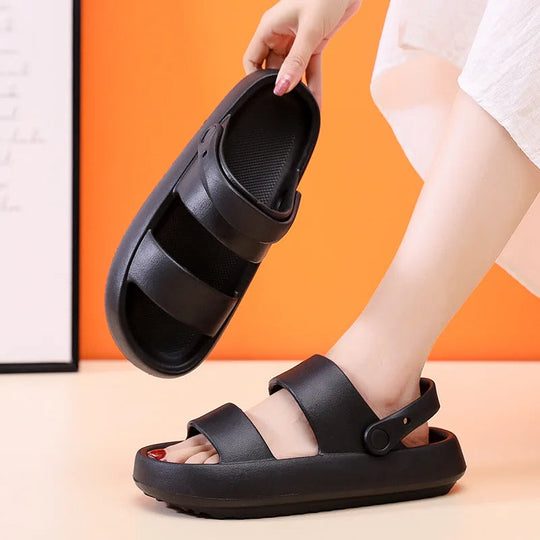 EB | Orthopädische Sandalen Comfort Plus Pantoletten mit Doppelriemen Gepolsterte, Lässige Slip-On-Sandalen