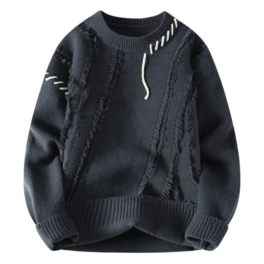 EB | Strickjacke mit Rohnähten Lässiger Schnitt Einzigartiger Streetwear-stil