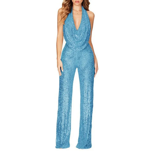 Damen eleganter Glitzer-Jumpsuit EB