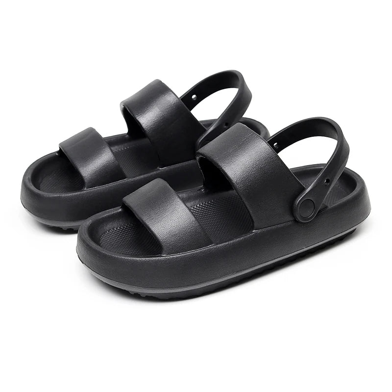 EB | Orthopädische Sandalen Comfort Plus Pantoletten mit Doppelriemen Gepolsterte, Lässige Slip-On-Sandalen