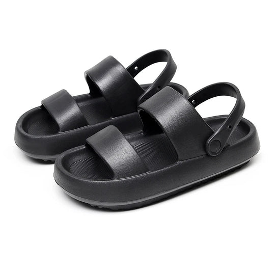 EB | Orthopädische Sandalen Comfort Plus Pantoletten mit Doppelriemen Gepolsterte, Lässige Slip-On-Sandalen