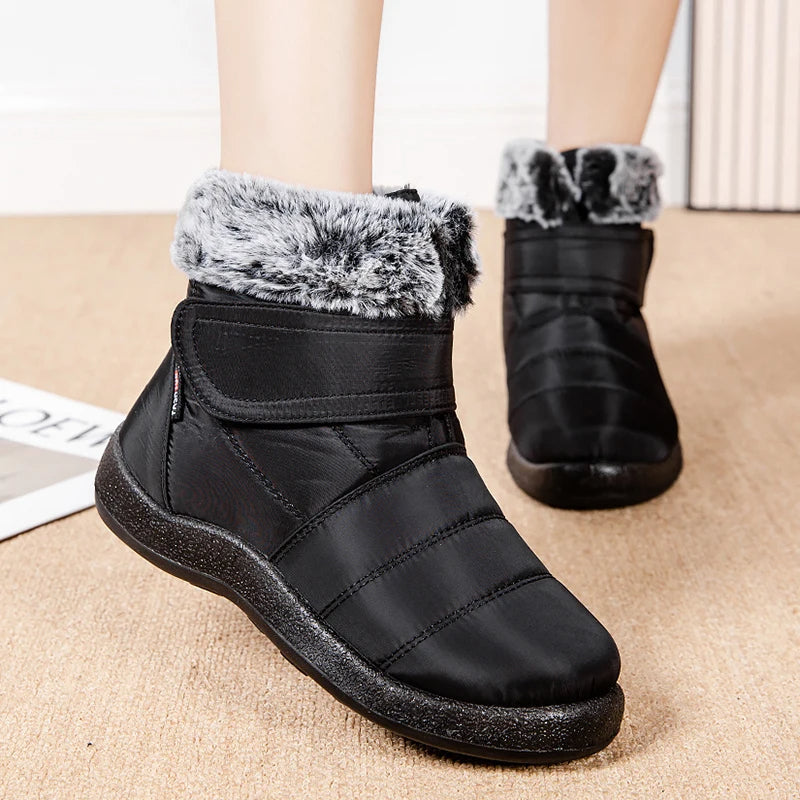 EB | Damen Wasserdichte Stiefel Aus Schlaufenkaninchenfell