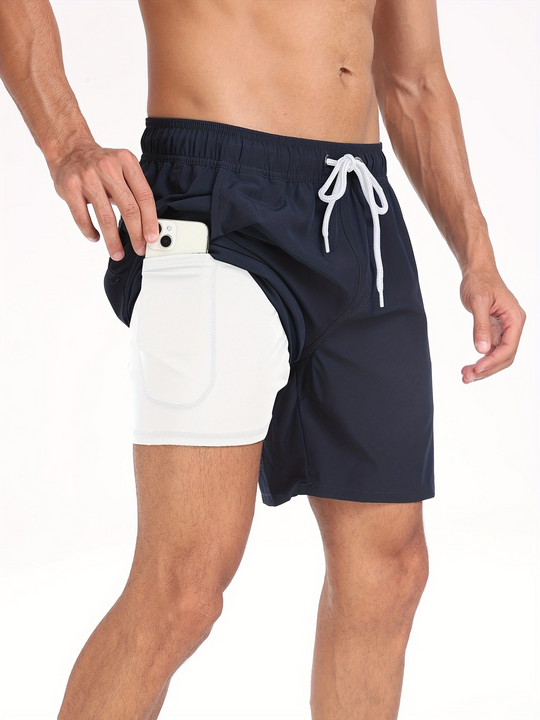 EB | Schnell Trocknende Herren Badehose Doppelschicht Design