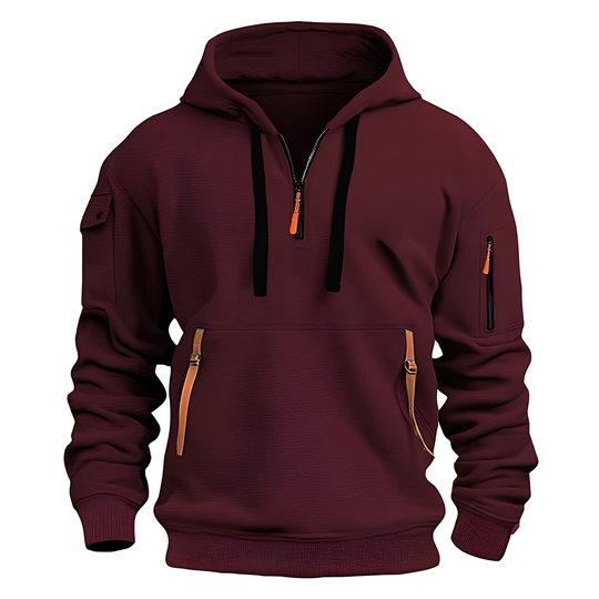EB | Lässiger, lockerer Hoodie mit Reißverschluss für Männer