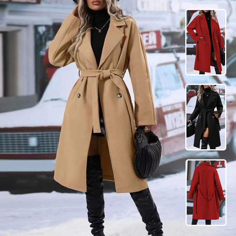 EB | Klassischer Damen Trenchcoat Mit Doppelknopfverschluss