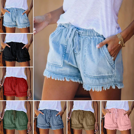 EB | High-Waist Denim-Shorts