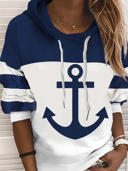 EB | Colorblock-Hoodie mit Anker-Print