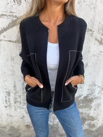 EB | Trendiger Cardigan mit Reißverschluss Gemütlicher Look Modisch und Vielseitig