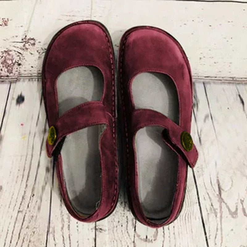 EB | Damen Weinlese Einstiegs Sandalen Frauen Schuhe Aus Wildleder