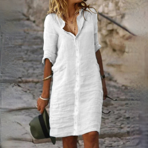 EB | Baumwolle Leinen Damen Kleid