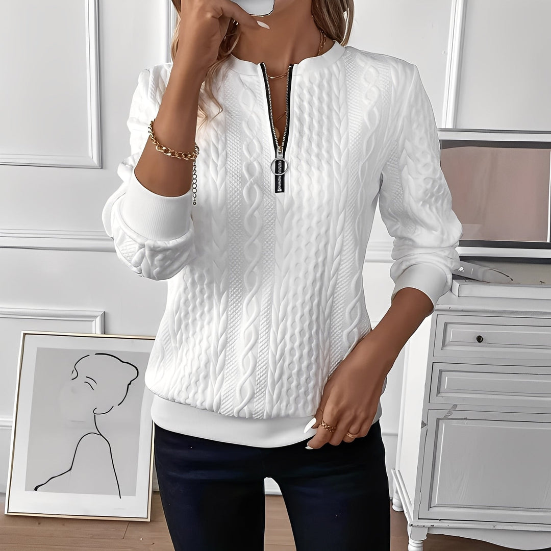 EB | Damen-Stricktop mit Reißverschluss Im Aktuellen Design