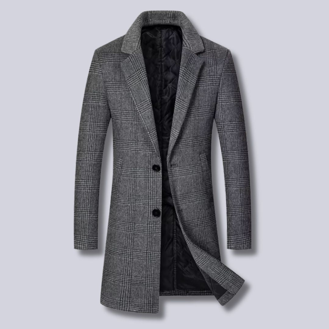 EB | Karierter Woll-Trenchcoat