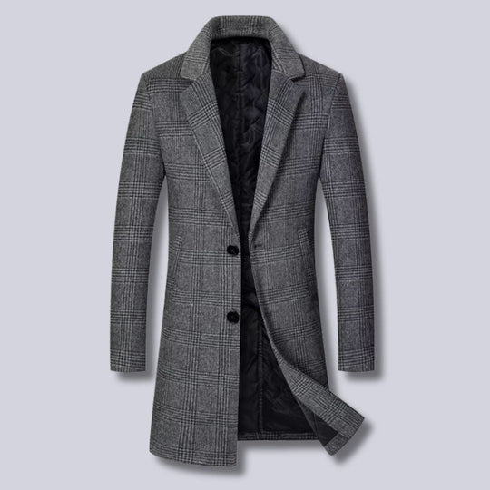 EB | Karierter Woll-Trenchcoat