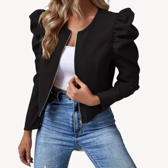 EB | Puffärmel Zip-Up Jacke Frauen