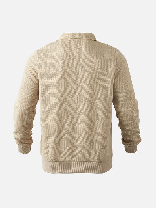 EB | Halb-Zip Pullover mit Strukturmuster - Smart-Casual Stil für Alltag und Büro