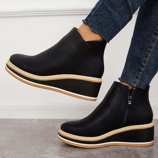 EB | Stiefeletten mit Reißverschluss und Plateau