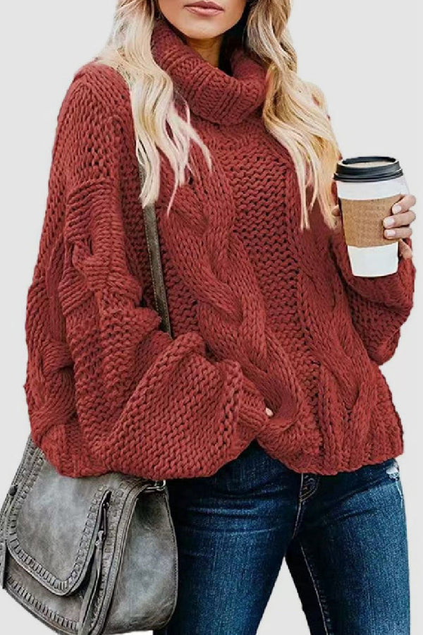 EB | Eleganter Strick-Cashmere-Pullover mit Rollkragen in einfarbig Ideal für den Winter
