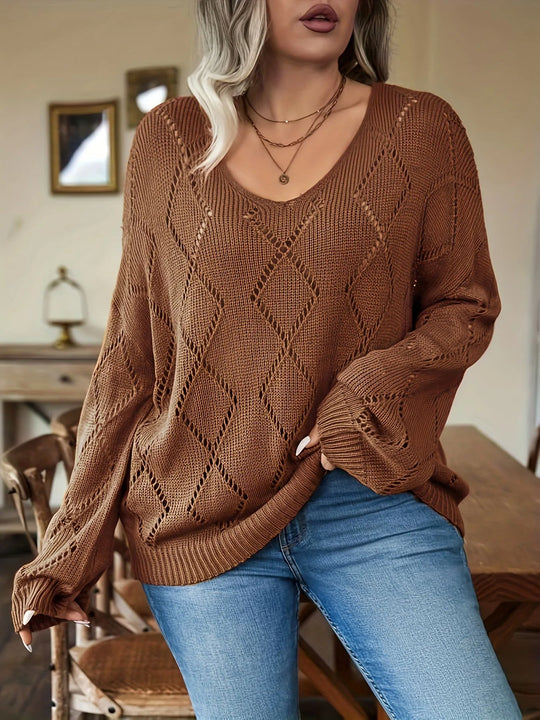 EB | Damen Übergroßer Strickpullover In Übergröße