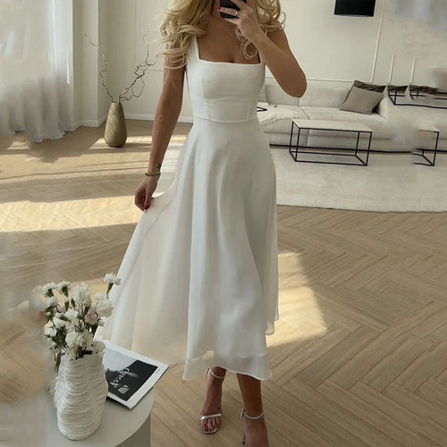 EB | Elegantes Ärmelloses Einfarbiges Kleid für Damen Stilvoll & Schick