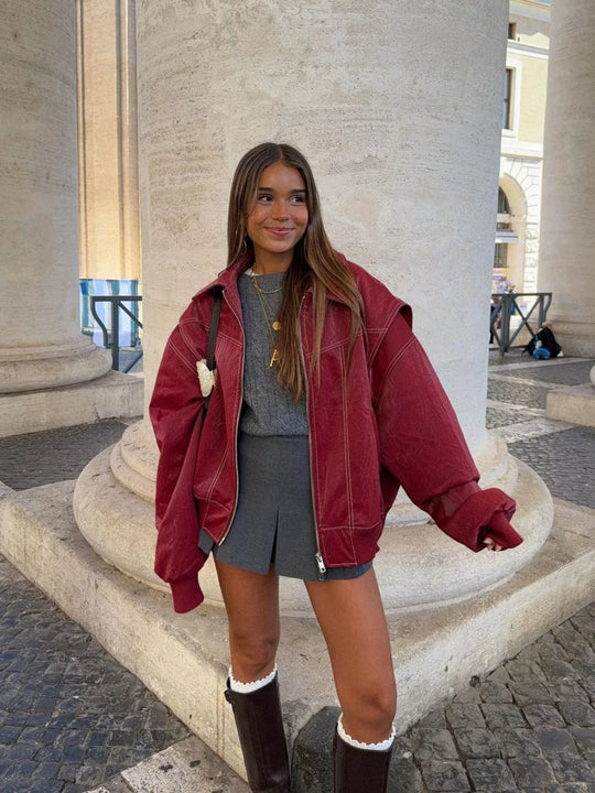 EB | Übergröße Jacke mit Reißverschluss und Eleganter Optik