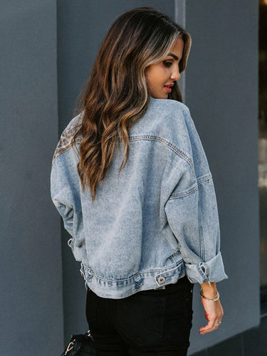 EB | Jeansjacke mit Leopardenmuster und Rissen