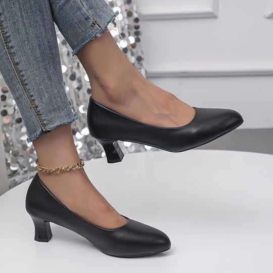 EB | Stilvolle Damen Pumps mit Spitzem Zeh und Blockabsatz