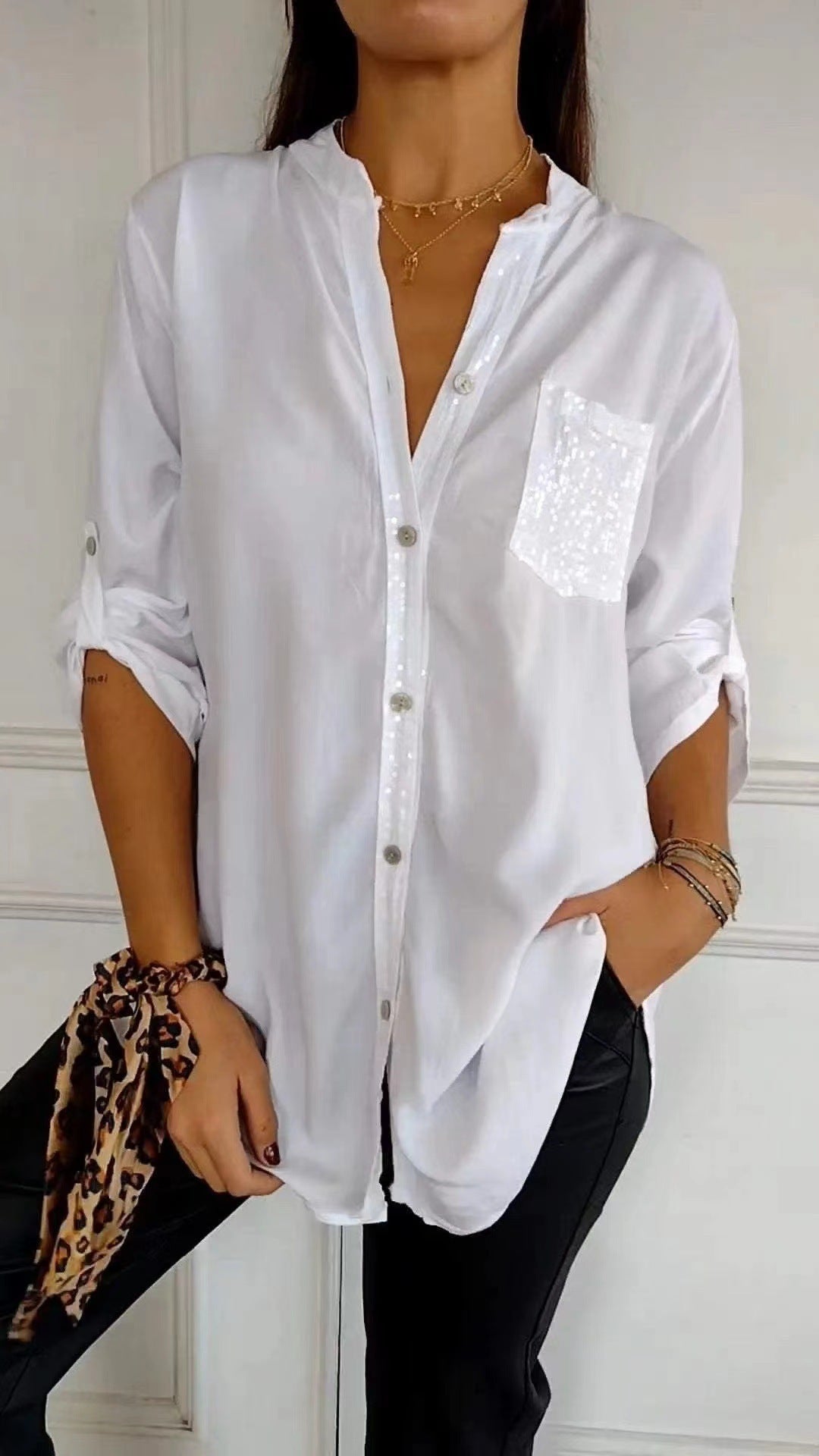 EB | Glitzerbluse Mit Paillettentasche