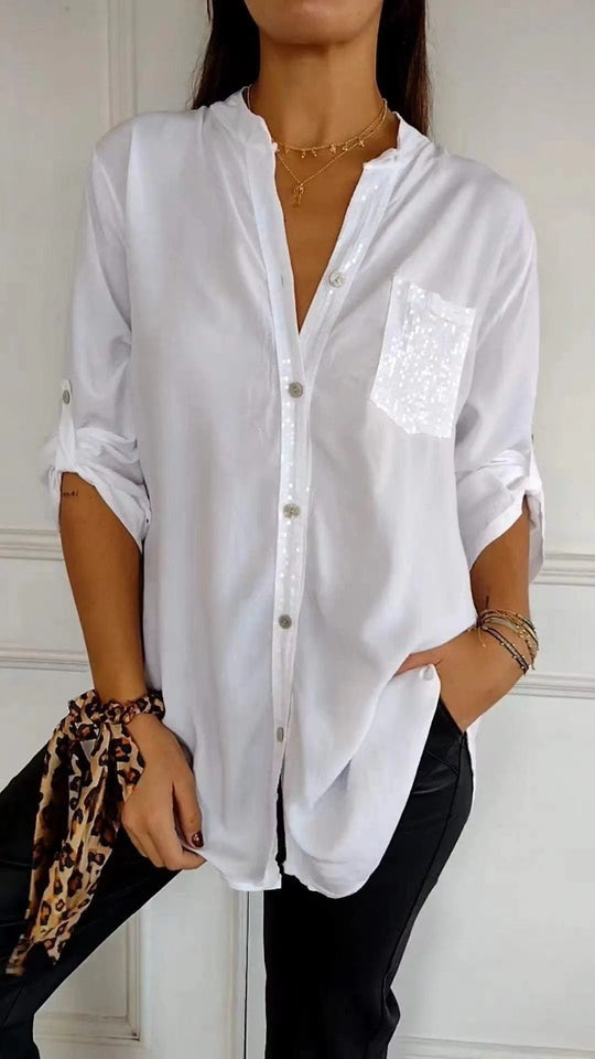 EB | Glitzerbluse Mit Paillettentasche