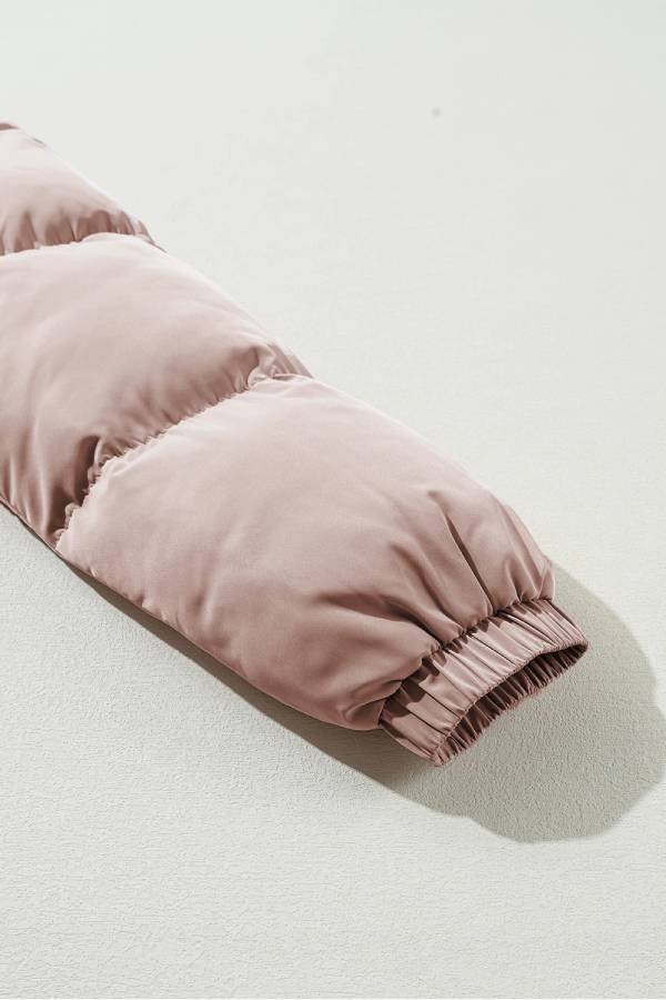 EB | Rosa Volle Reißverschluss Gesteppt Pufferjacke