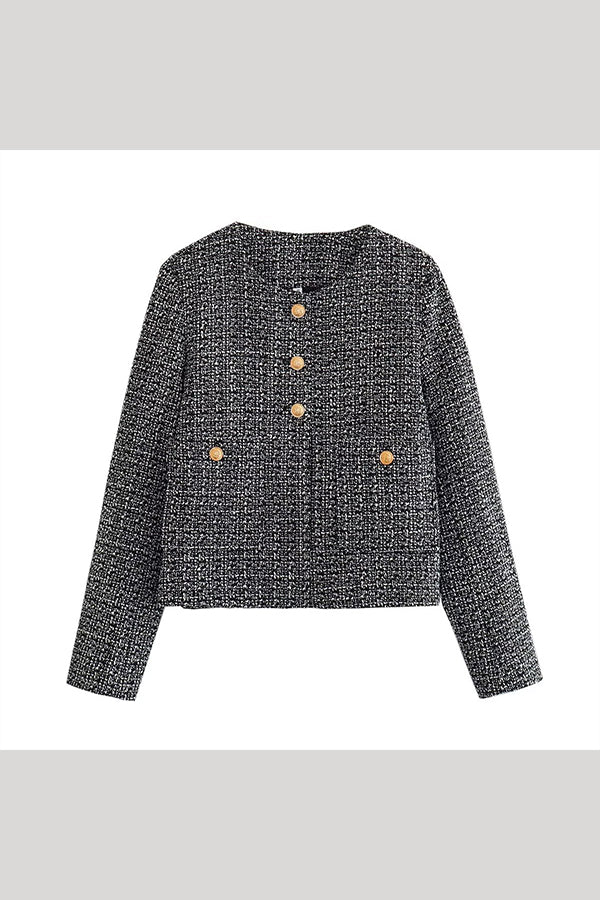 EB | Farbe Texturiertes Lässiges Stil Top Jacke